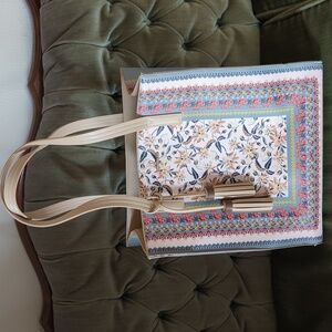 Spartina 449 Floral Patterned Tassel Tote Bag